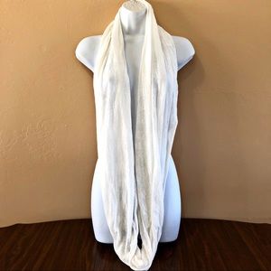 Floral White Infinity Scarf